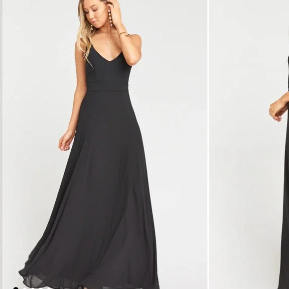 Show Me Your Mumu Jenn Maxi Dress ~ Black Chiffon - Picture 1 of 3